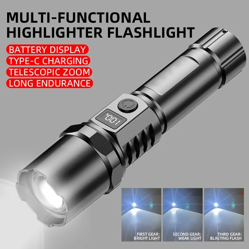 Outdoor Lighting Junction Box - High Power XHP100 Led Flashlight Rechargeable