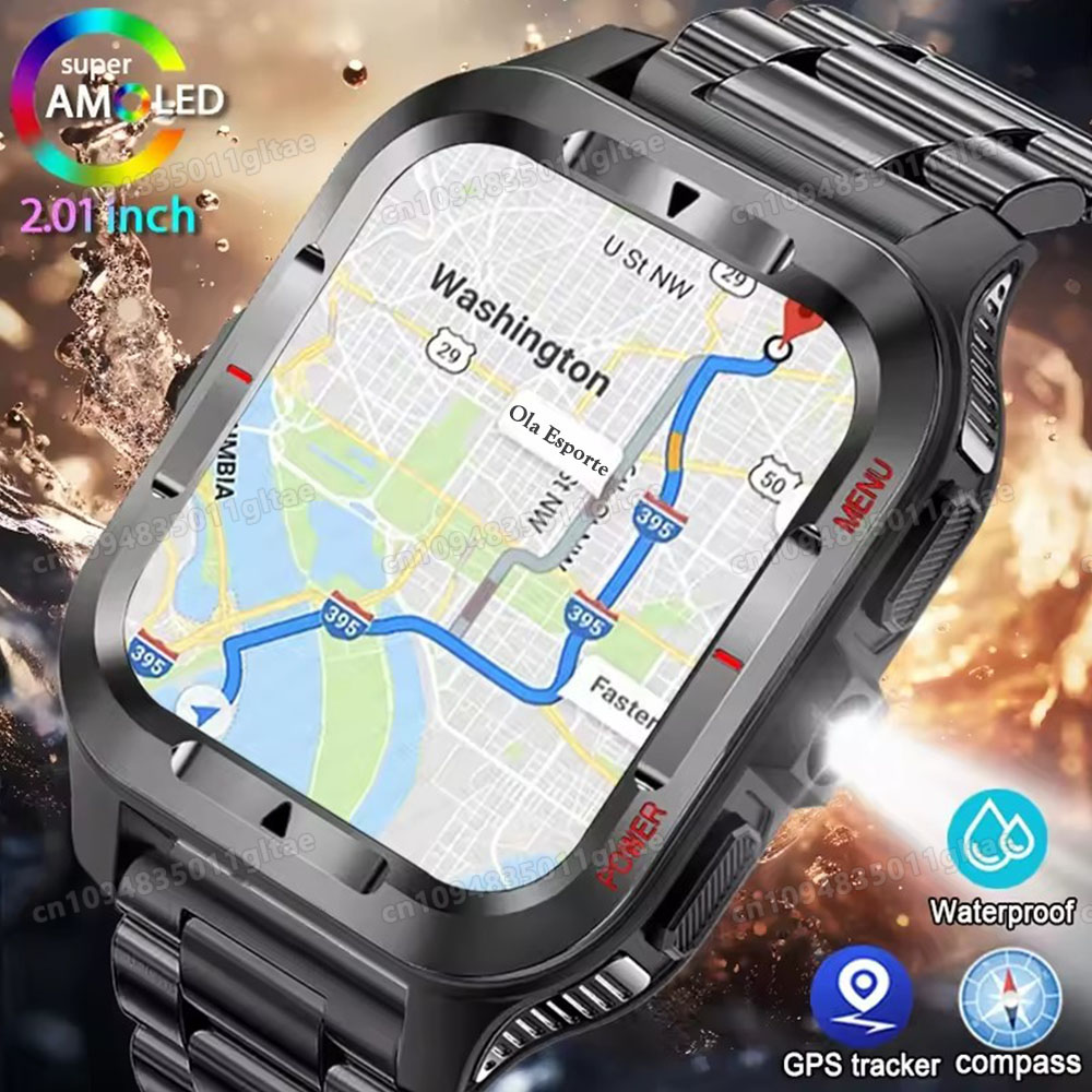 Outdoor Lighting For Steps - Rugged Military Outdoor Sports Smart Watch