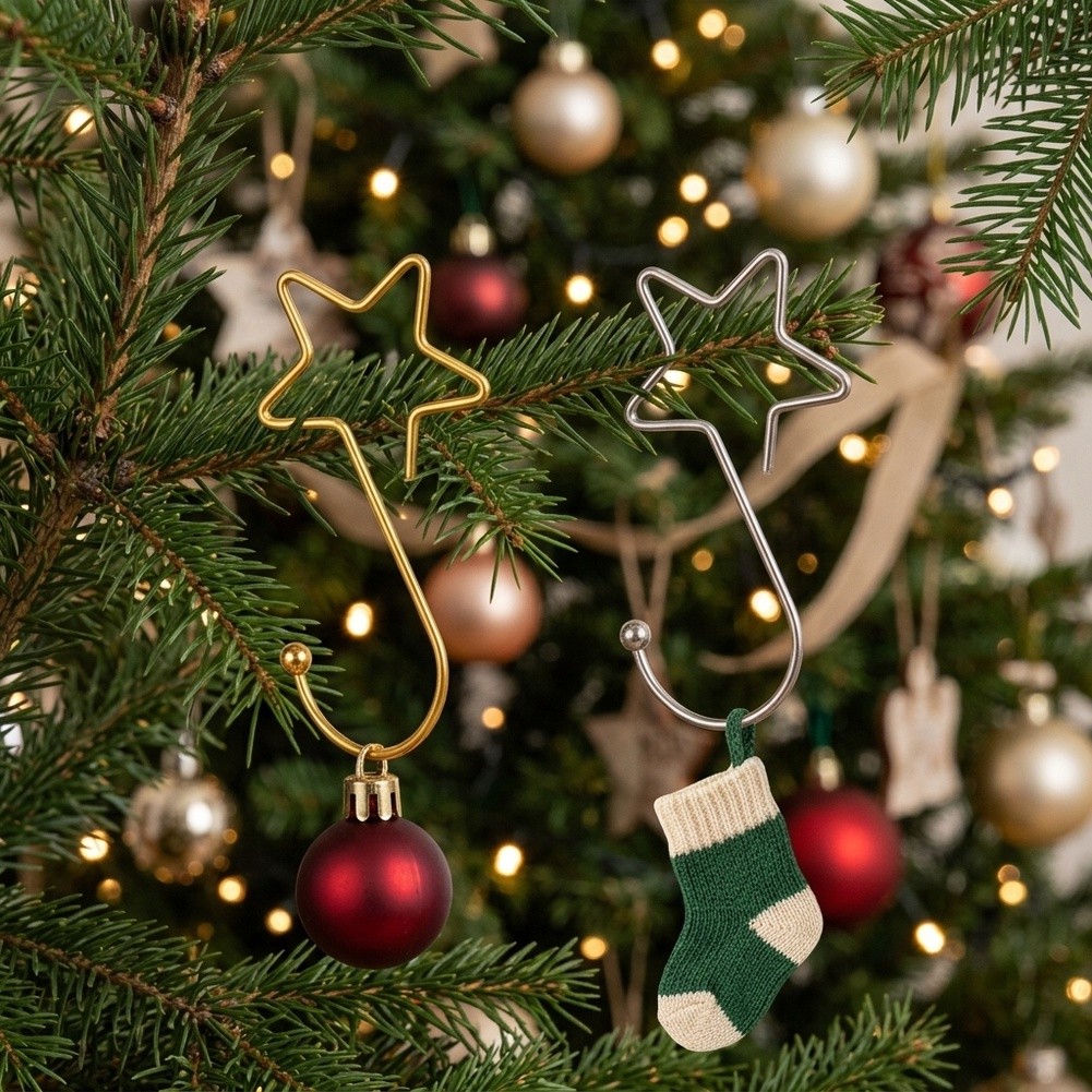Outdoor Lighting On Trees - Star Ornament Hooks 60 Pieces Designed