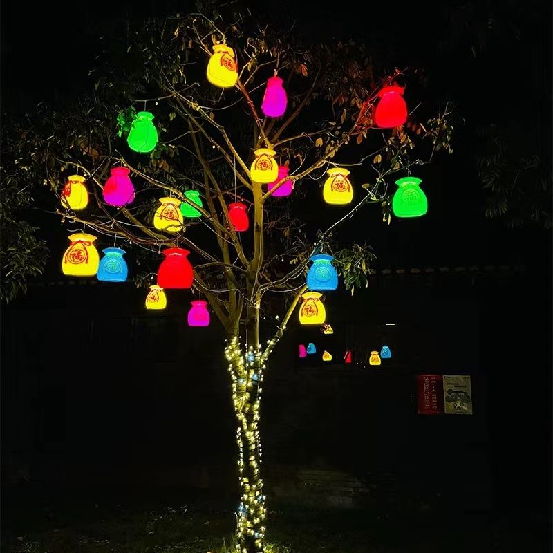 Lucky bag lanterns, money bags - đánh giá và giá Outdoor Lighting On Trees