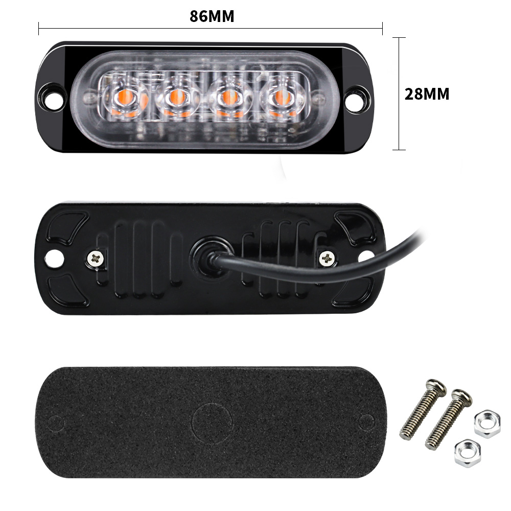 4x 4LED Car Warning Light Gril - đánh giá và giá Outdoor Lighting Yellow