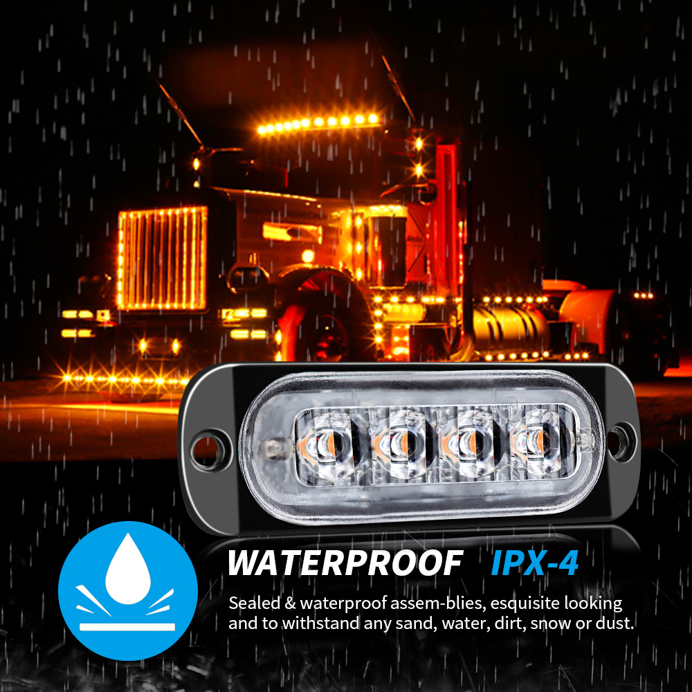 4x 4LED Car Warning Light Gril - đánh giá và giá Outdoor Lighting Yellow