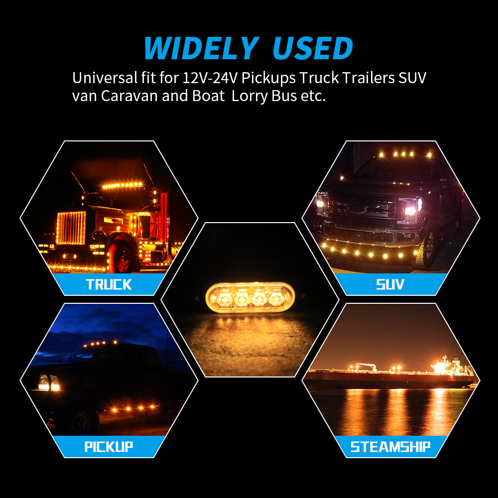 4x 4LED Car Warning Light Gril - đánh giá và giá Outdoor Lighting Yellow