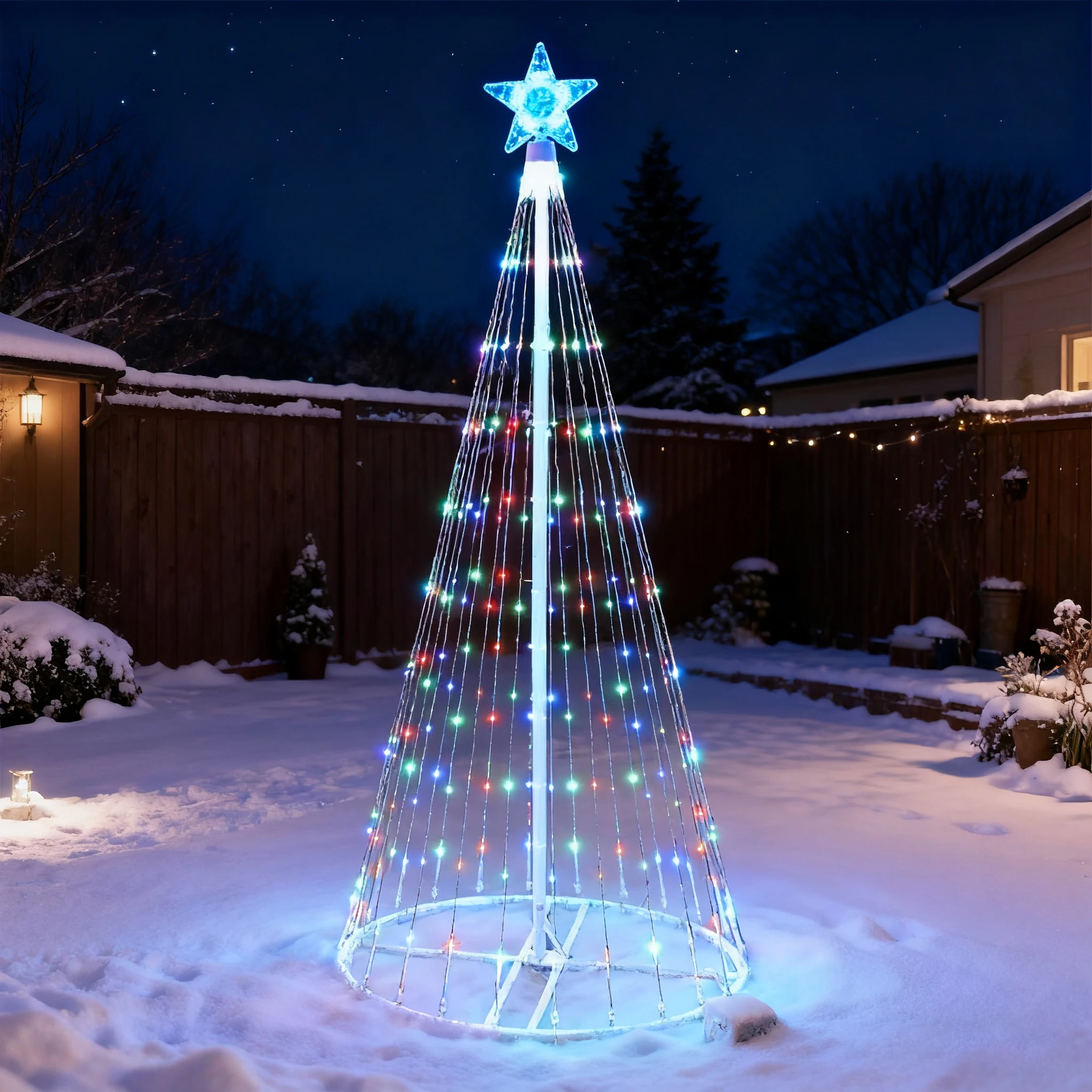 Solar-Powered LED Waterfall St - đánh giá và giá Solar Fairy String