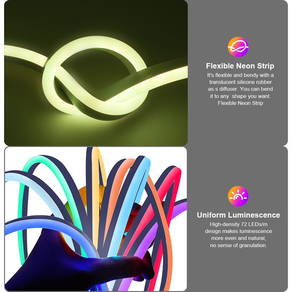 220V RGB LED Neon Strip Light  - đánh giá và giá Outdoor Lighting No Wiring