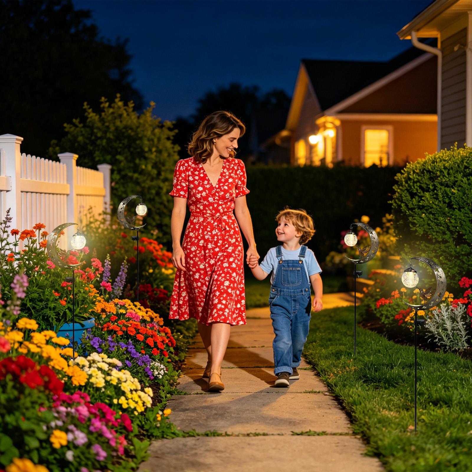Solar Garden Stake Lights Moon - đánh giá và giá Outdoor Lighting Yard Stakes