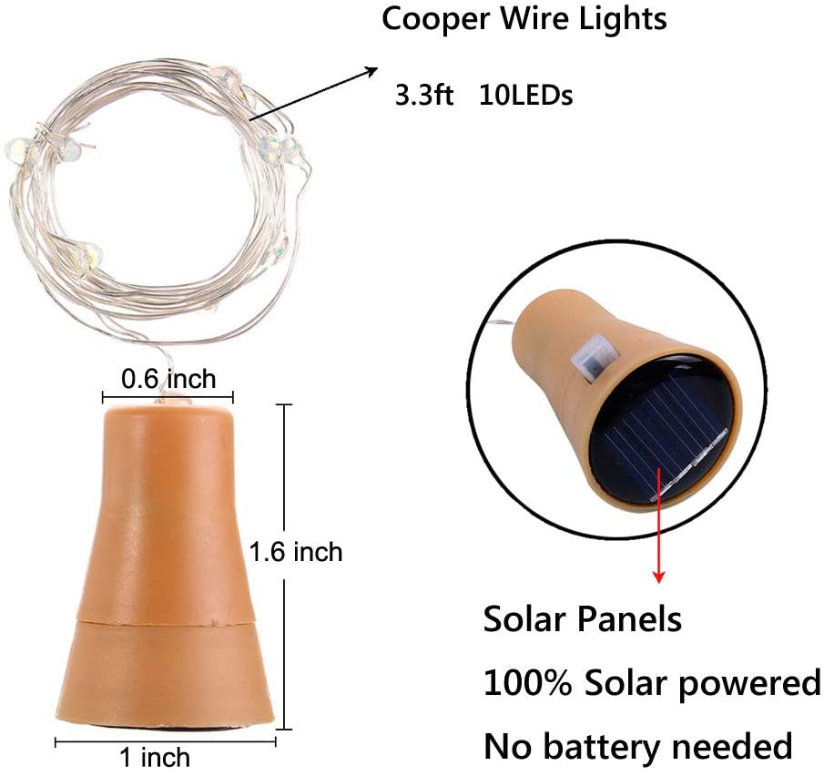 Solar Wine Bottle Led String F - đánh giá và giá Outdoor Lighting No Wiring