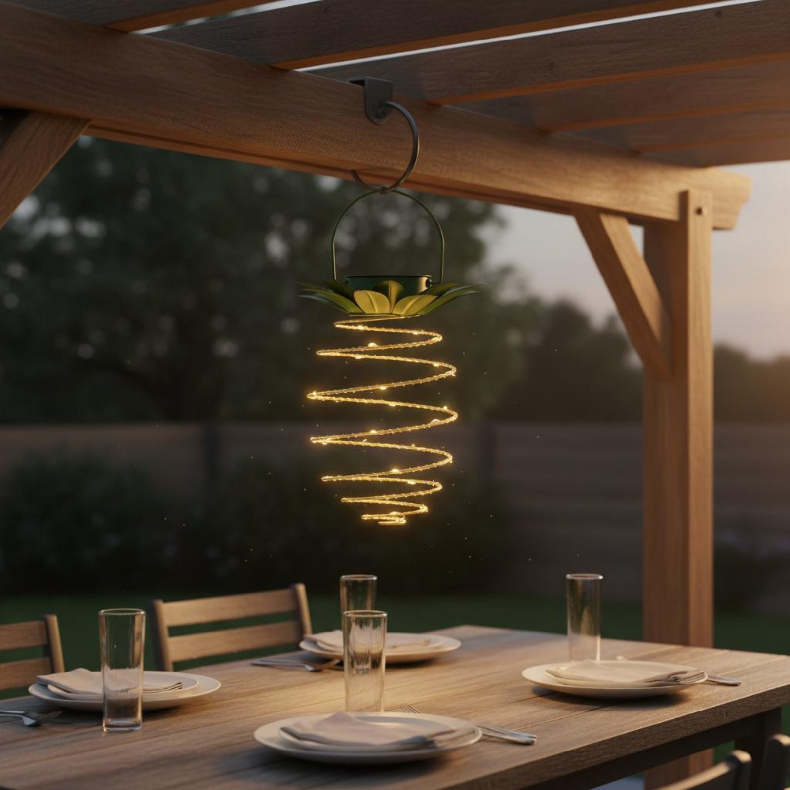 2 Pieces Solar Pineapple Lamp  - đánh giá và giá Outdoor Lighting Battery