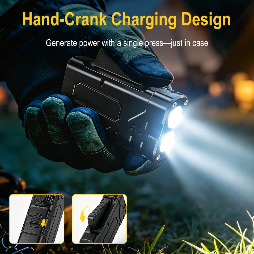 BORUIiT Hand Crank EDC LED Fla - đánh giá và giá Outdoor Lighting Junction Box