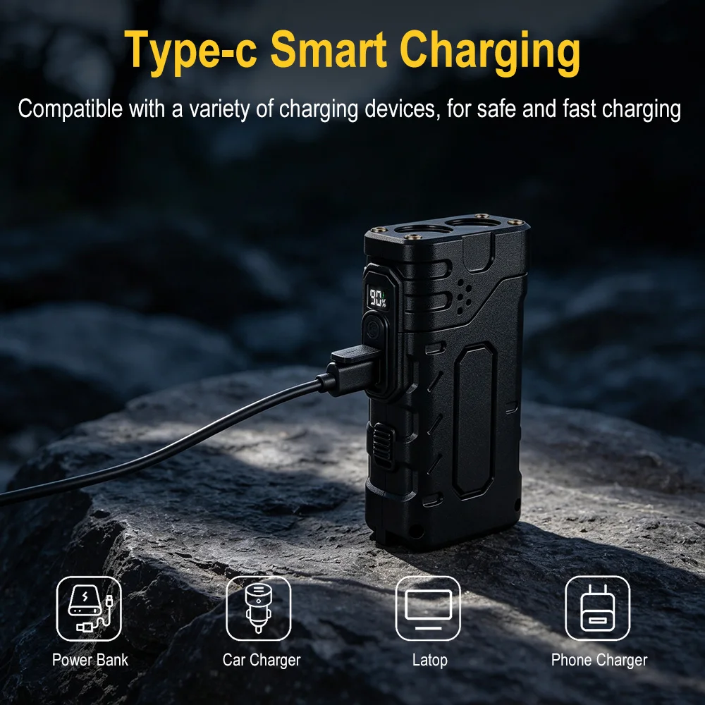 BORUIiT Hand Crank EDC LED Fla - đánh giá và giá Outdoor Lighting Junction Box