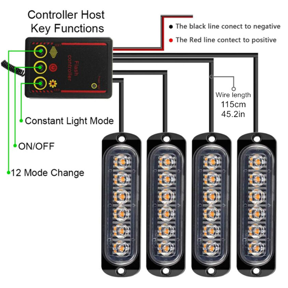 Car Front Grille Lighting 12V  - đánh giá và giá Outdoor Lighting Yellow