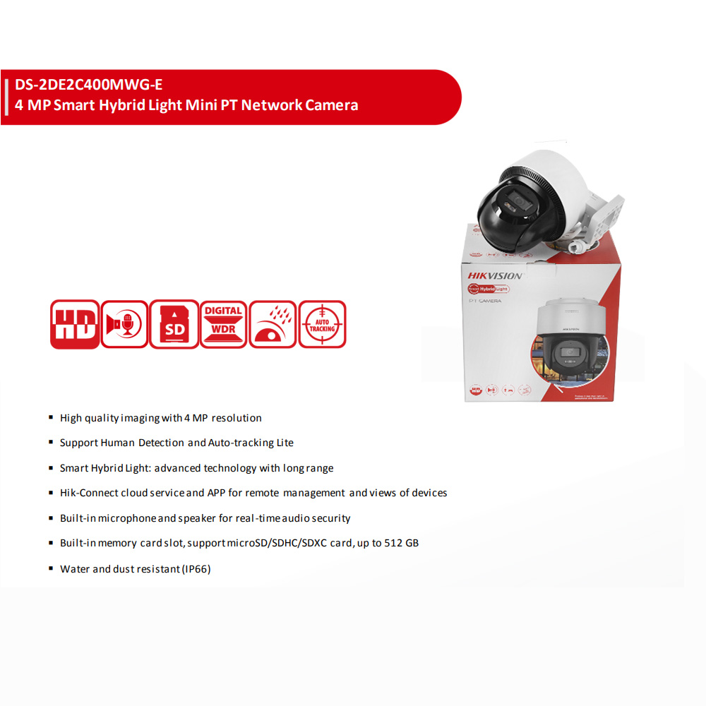 Hikvision PT Camera 4MP DS-2DE - đánh giá và giá Outdoor Lighting No Wiring